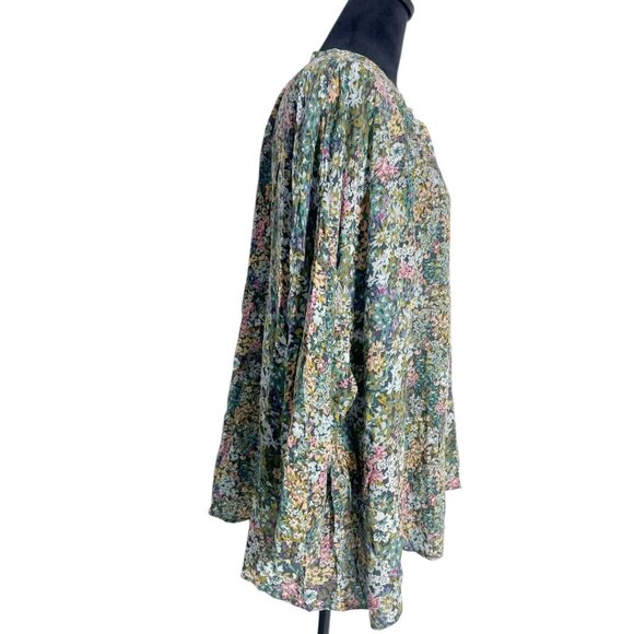 J. Jill Size 3X Top Blouse Plus Sized Floral Tunic Long Sleeve - Picture 3 of 9
